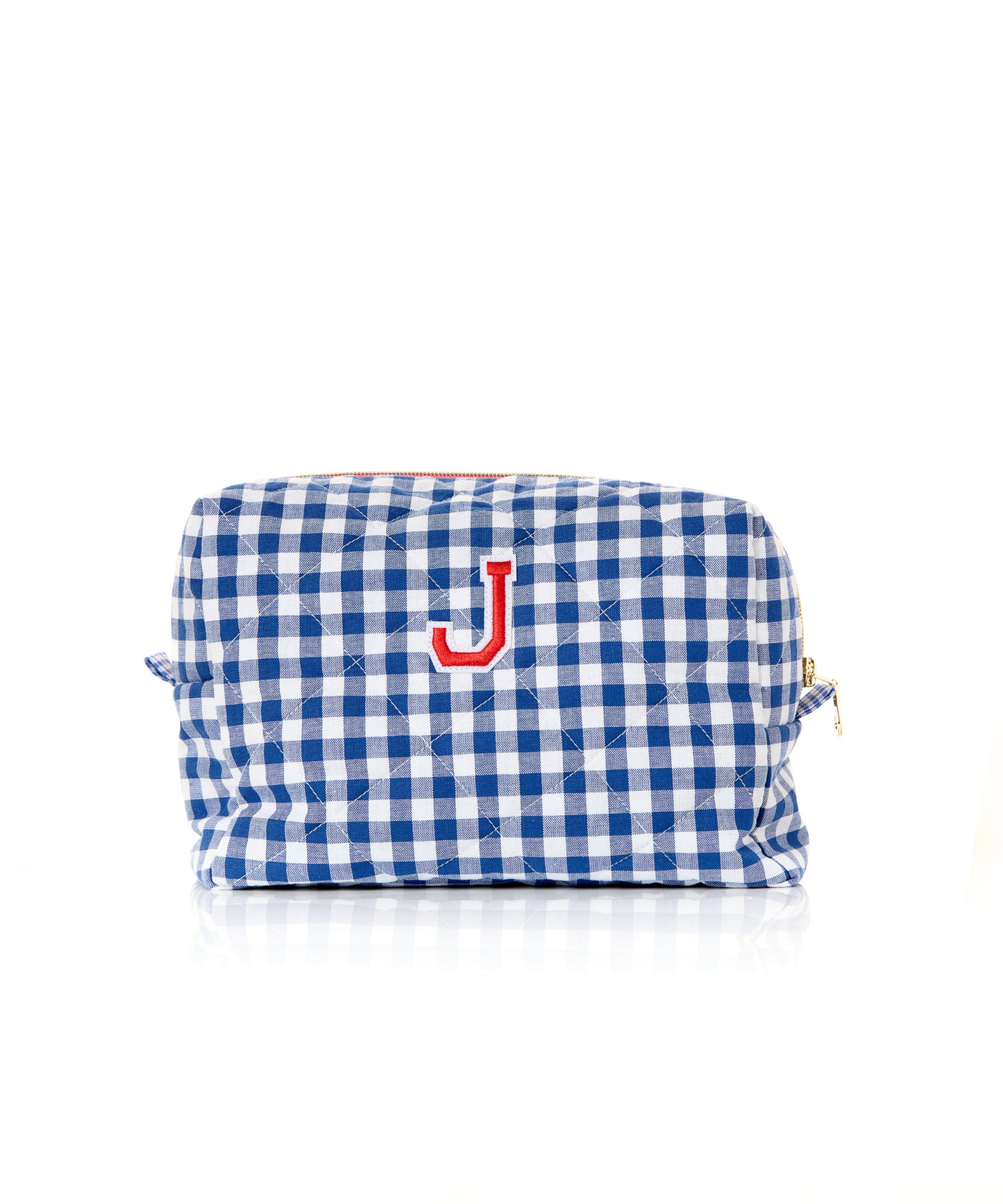 BLUE GINGHAM POUCH