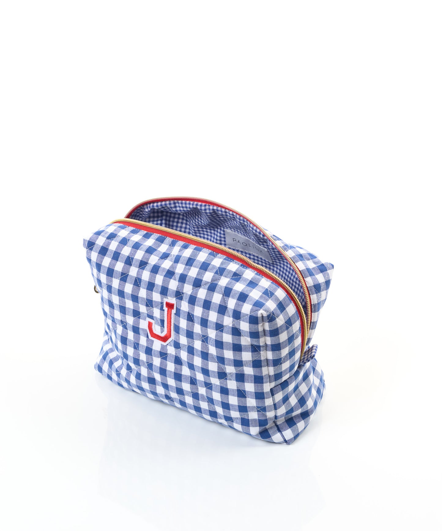 BLUE GINGHAM POUCH