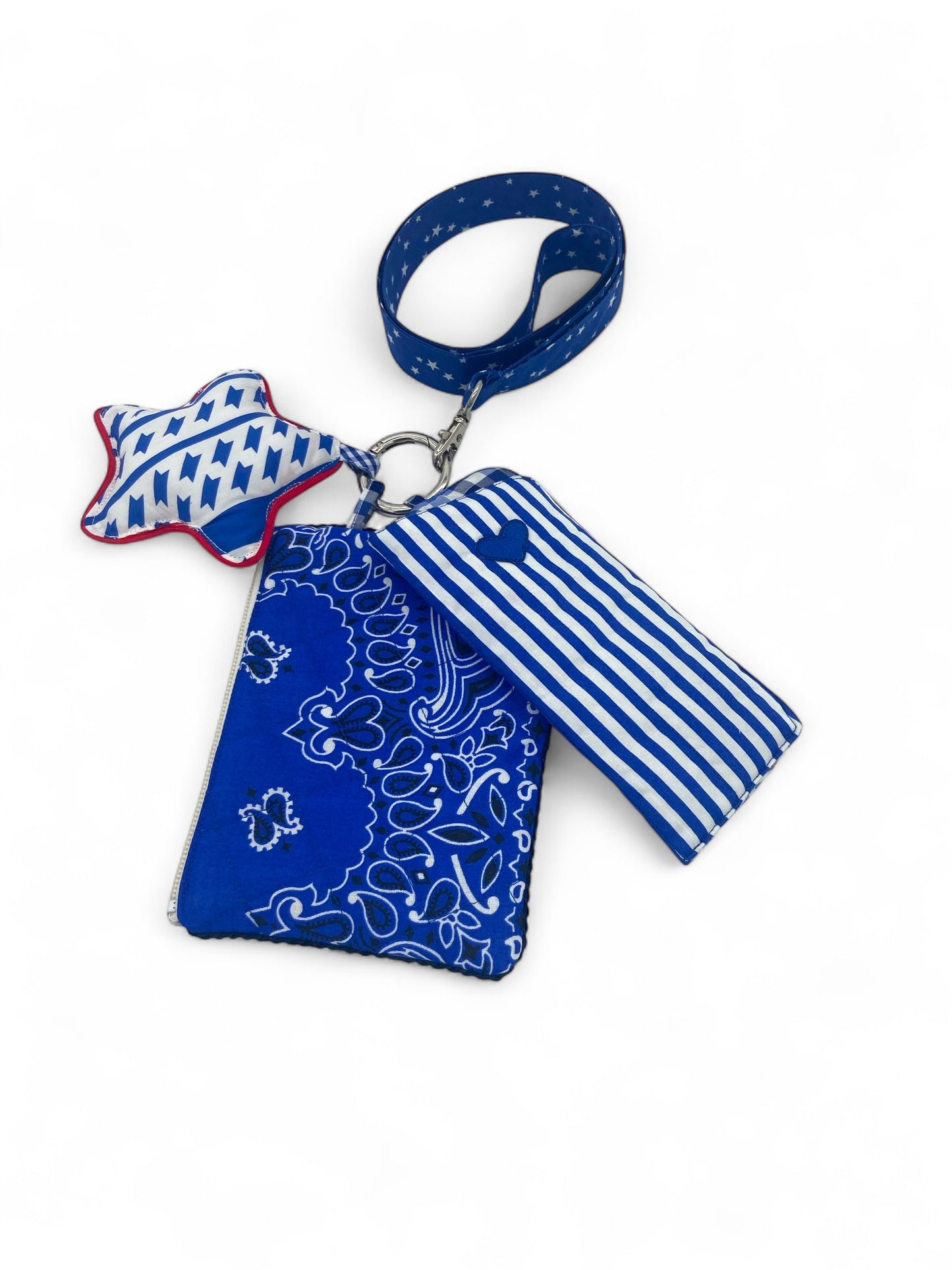 ETUI LUNETTE RAYURES BLEUES