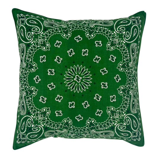 HOUSSE DE COUSSIN ECOSSAIS VERT & BANDANA VERT