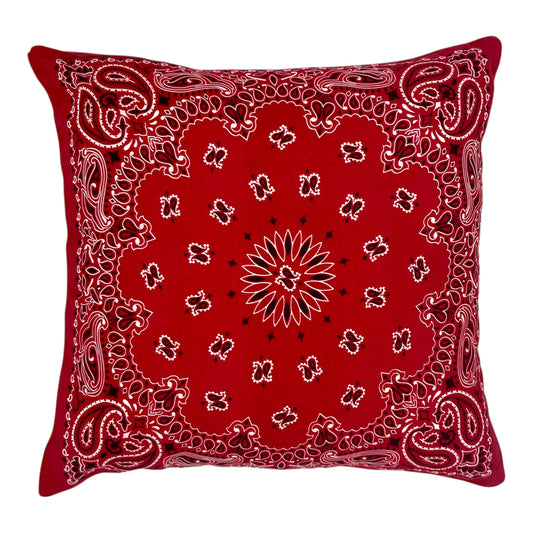 HOUSSE DE COUSSIN ECOSSAIS ROUGE & BANDANA ROUGE