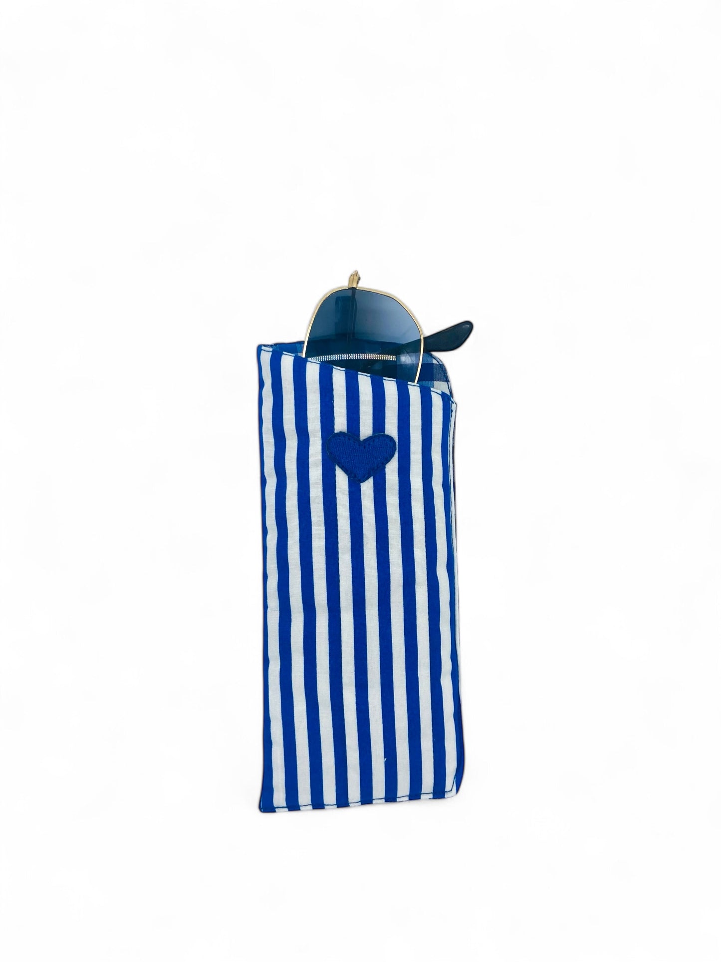 ETUI LUNETTE RAYURES BLEUES