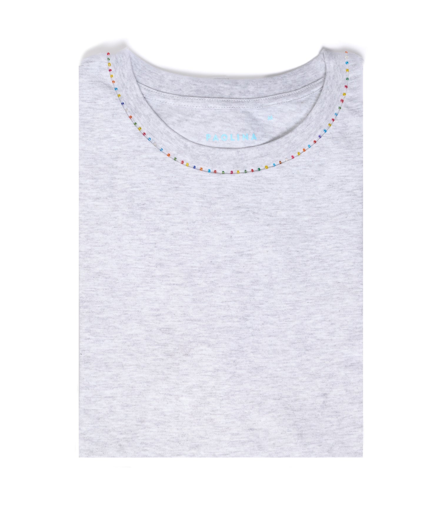 T-SHIRT GRIS CHINÉ - MANCHES LONGUES