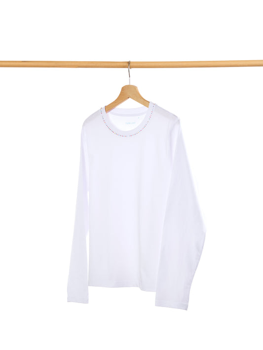 T-SHIRT BLANC - MANCHES LONGUES