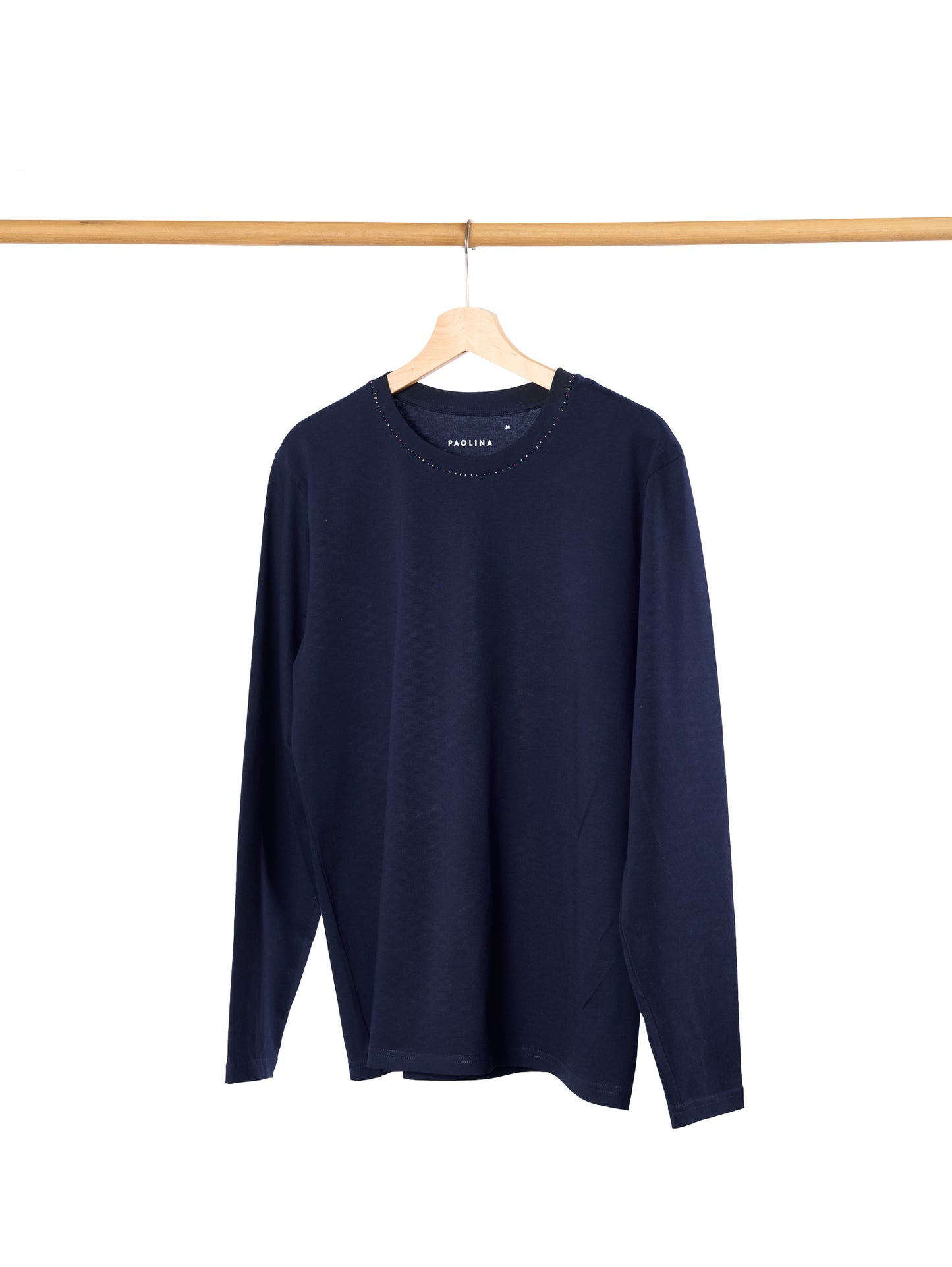 T-SHIRT BLEU MARINE - MANCHES LONGUES