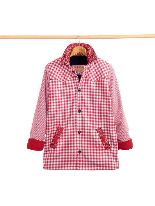 VESTE VICHY ROUGE