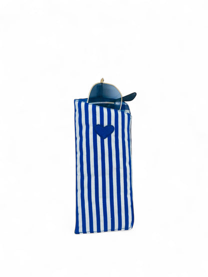 ETUI LUNETTE RAYURES BLEUES