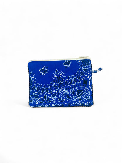 SMALL BLUE BANDANA POUCH