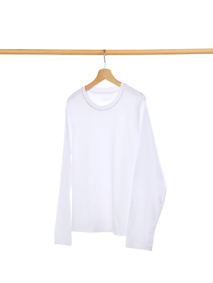 T-SHIRT BLANC - MANCHES LONGUES