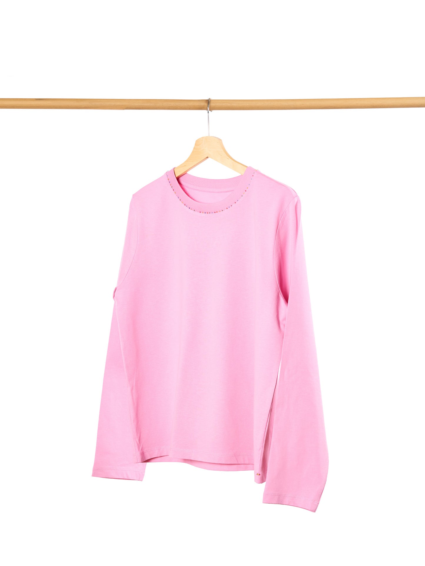 T-SHIRT ROSE - MANCHES LONGUES