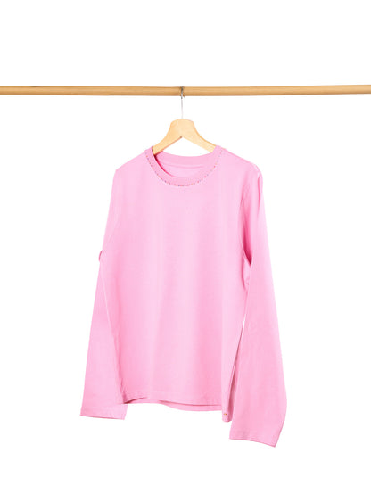 T-SHIRT ROSE - MANCHES LONGUES