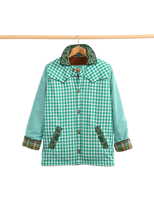 VESTE VICHY VERTE