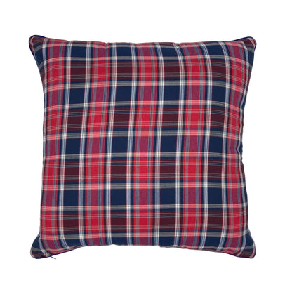 BLUE TARTAN PILOW COVER & BLUE BANDANA